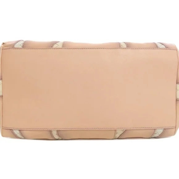 Bottega Veneta Pink and Cream Intrecciato Tote Bag - Picture 5 of 12